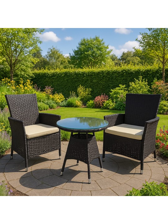 Fireda-istuinryhmä, tummanruskea