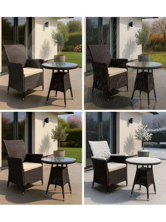 Fireda-istuinryhmä, tummanruskea