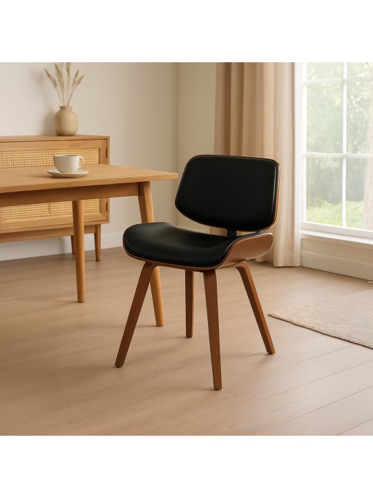 Vierailutuoli Beverley keinonahkaa, pähkinä/musta