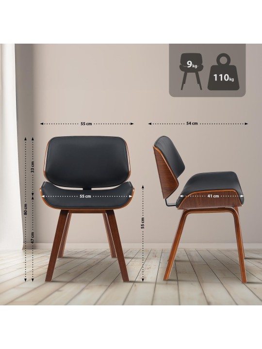 Vierailutuoli Beverley keinonahkaa, pähkinä/musta