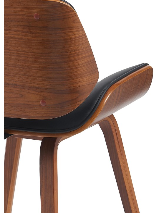 Vierailutuoli Beverley keinonahkaa, pähkinä/musta