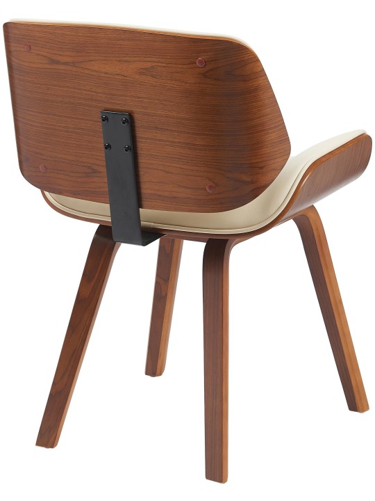 Vierailutuoli Beverley keinonahkaa, pähkinä/kermanvärinen