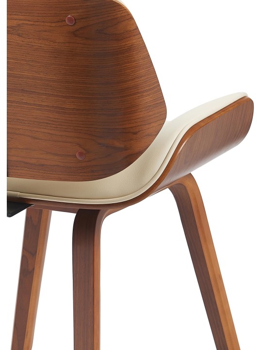 Vierailutuoli Beverley keinonahkaa, pähkinä/kermanvärinen