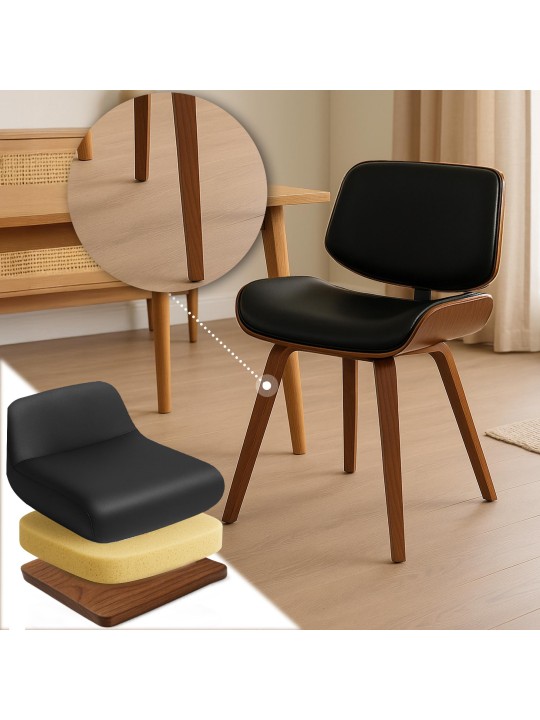 Vierailutuoli Beverley keinonahkaa, pähkinä/musta