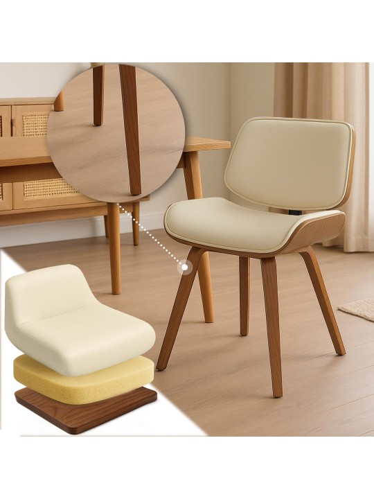 Vierailutuoli Beverley keinonahkaa, pähkinä/kermanvärinen