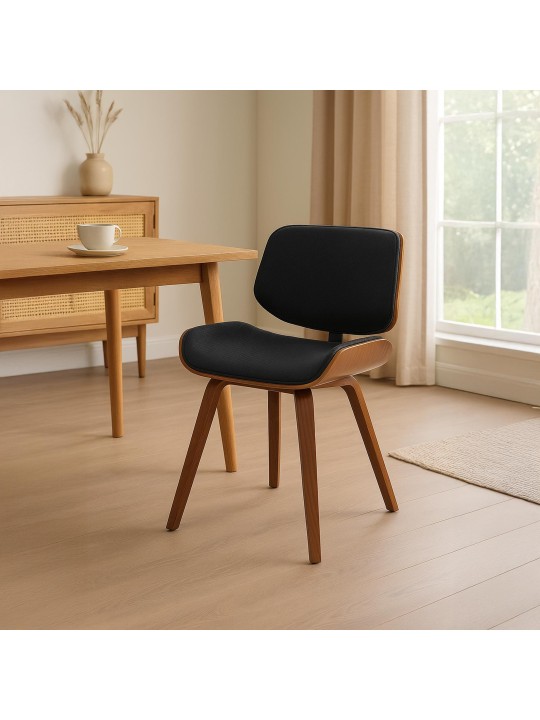 Vierailijatuoli Beverley kangasta, pähkinä/musta