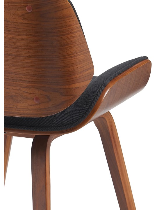 Vierailijatuoli Beverley kangasta, pähkinä/musta