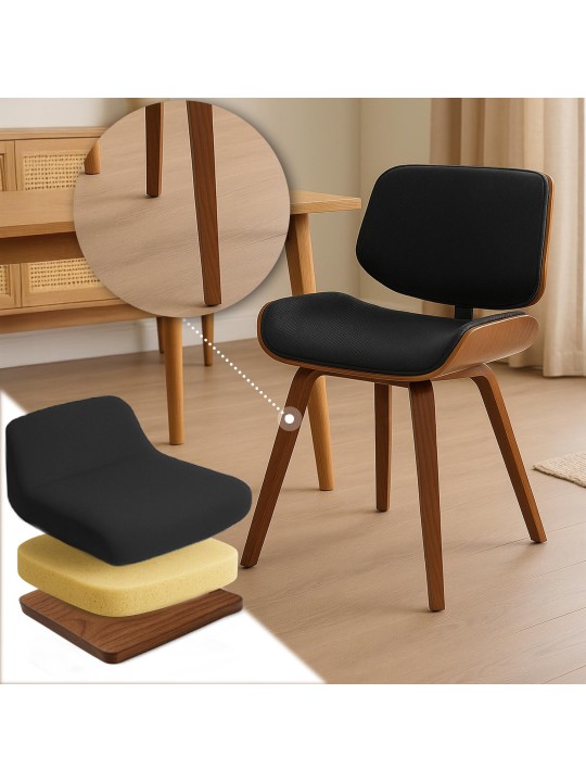 Vierailijatuoli Beverley kangasta, pähkinä/musta