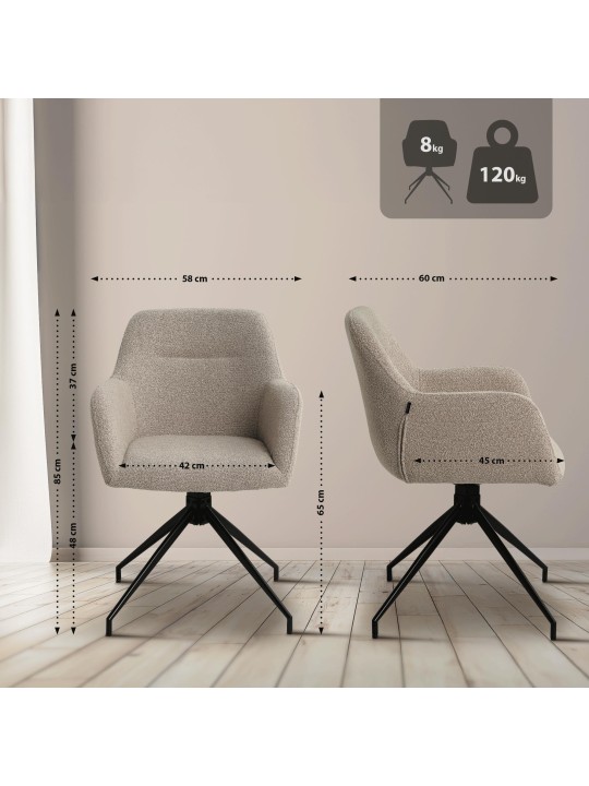 Ruokasalin tuoli Merlinda kangas Teddy, taupe