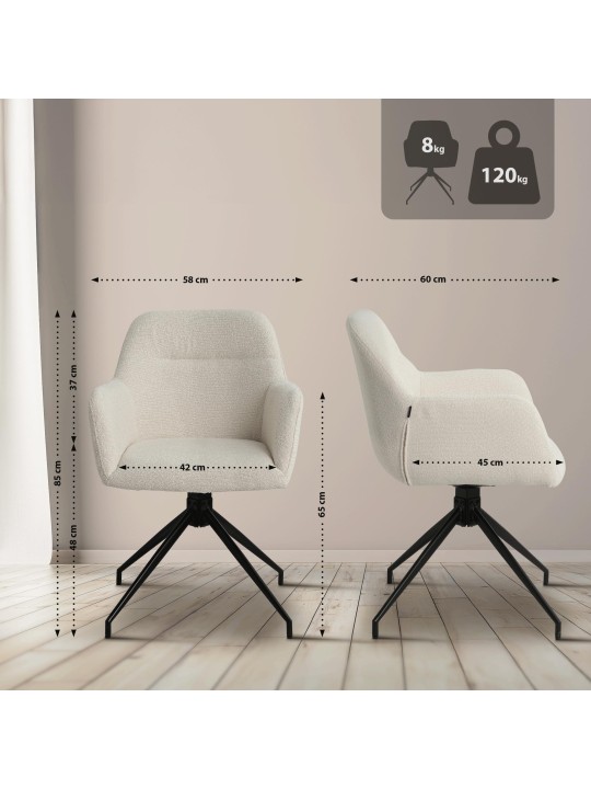 Ruokasalin tuoli Merlinda kangas Teddy, kermanvärinen