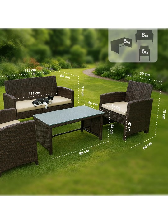 Toruba-istuinryhmä, ruskea