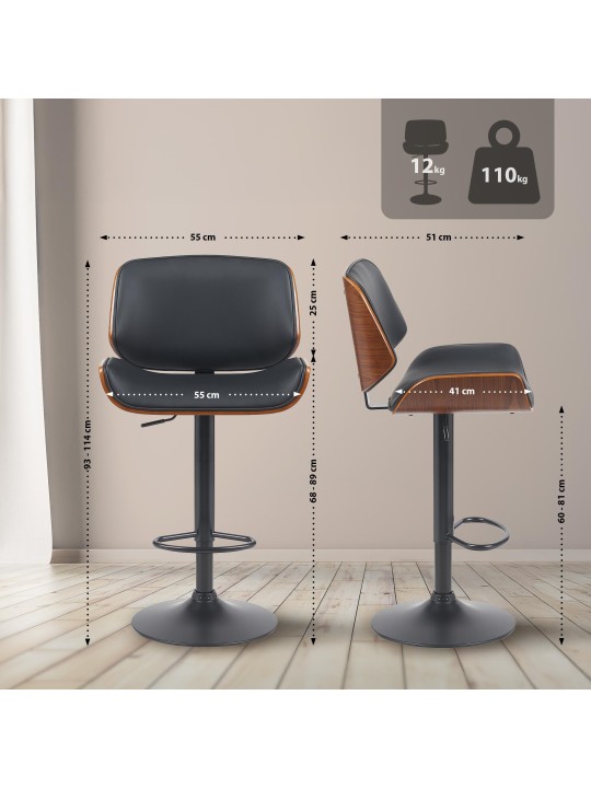 Baarijakkara Beverley B keinonahkaa, pähkinä/musta