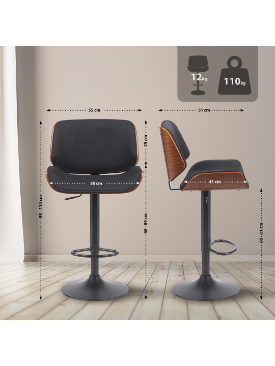 Baarijakkara Beverley B -kangas, pähkinä/musta