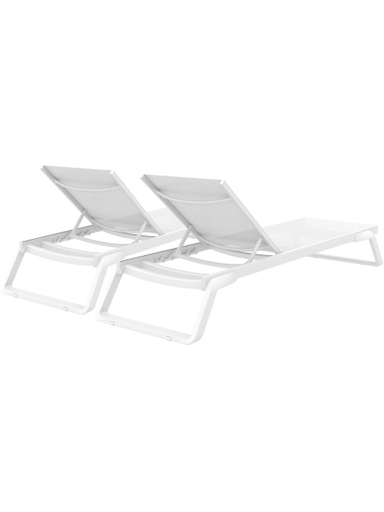 2 aurinkotuolin setti Tropic, valkoinen