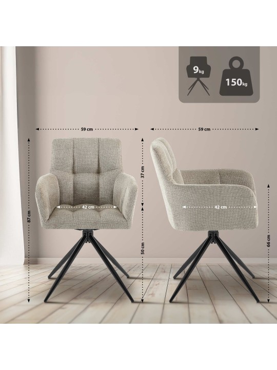 Ruokasalin tuoli Jonah kangasta, taupe