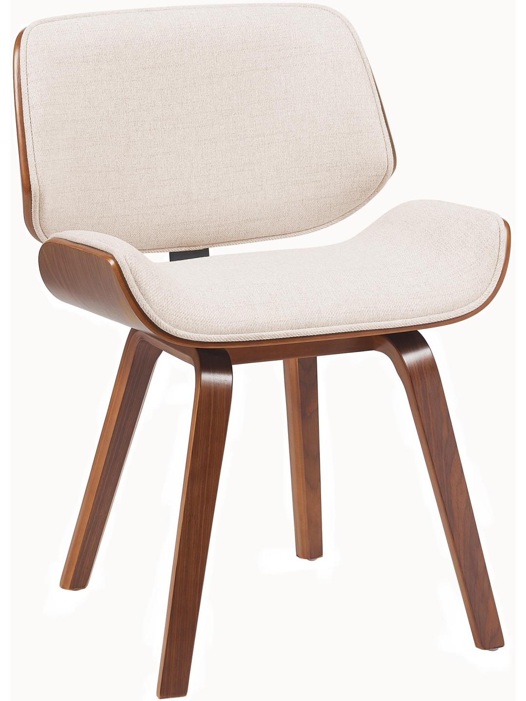 Vierailijatuoli Beverley kangasta, pähkinä/kermanvärinen