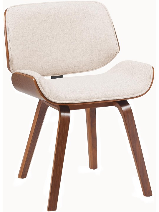 Vierailijatuoli Beverley kangasta, pähkinä/kermanvärinen