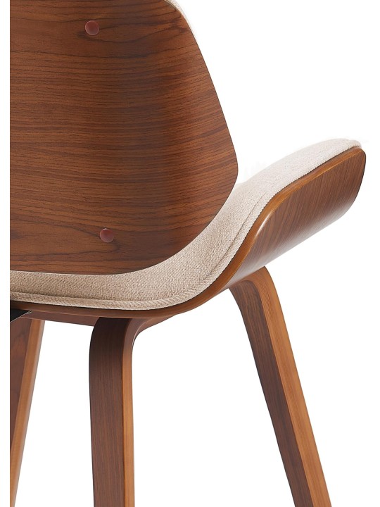 Vierailijatuoli Beverley kangasta, pähkinä/kermanvärinen