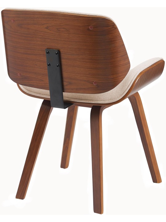 Vierailijatuoli Beverley kangasta, pähkinä/kermanvärinen