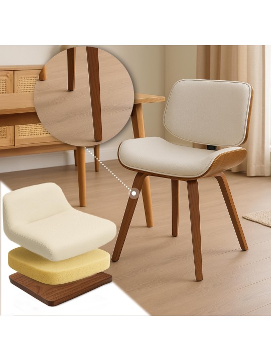 Vierailijatuoli Beverley kangasta, pähkinä/kermanvärinen