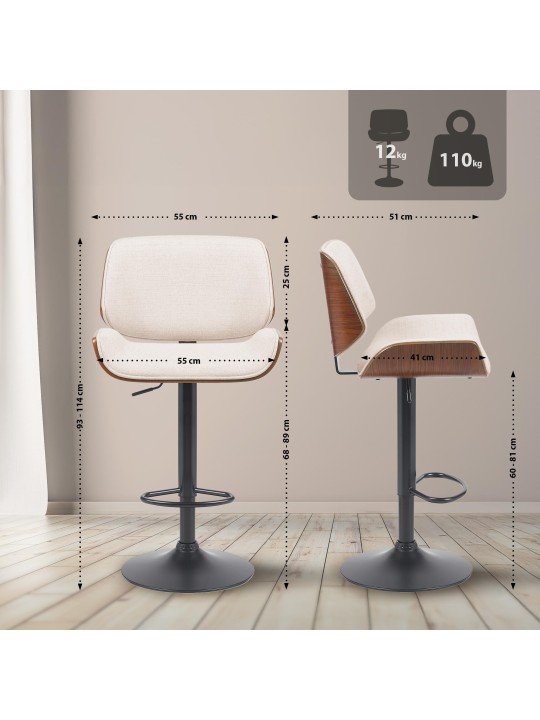 Baarijakkara Beverley B -kangas, pähkinä/kermanvärinen