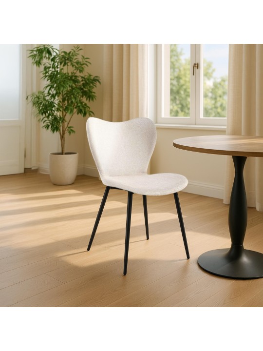 Ruokasalin tuoli Maika kangasta, kermanvärinen