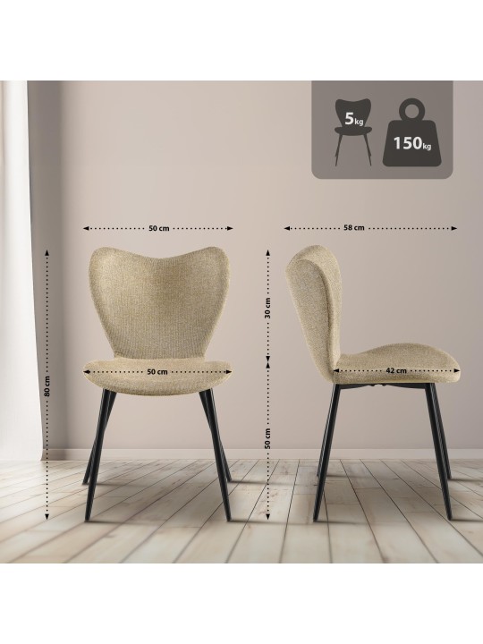 Ruokasalin tuoli Maika kangasta, taupe