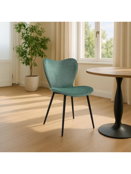 Ruokasalin tuoli Maika kangasta, vihreä