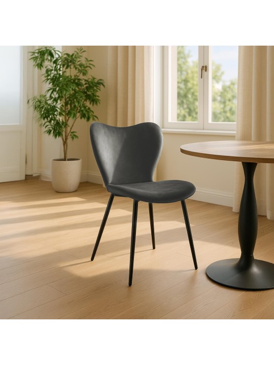 Maika samettinen ruokapöydän tuoli, antrasiitti
