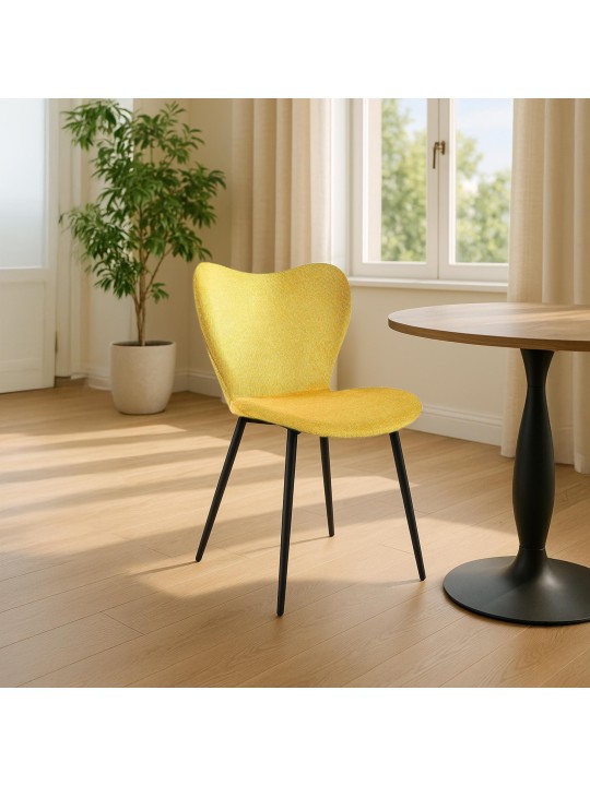 Ruokasalin tuoli Maika kangasta, keltainen