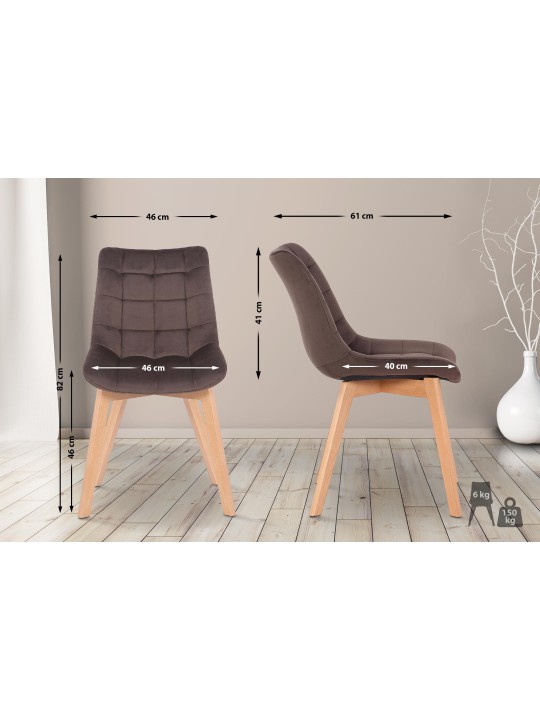 Passaic samettinen ruokapöydän tuoli, ruskea Passaic samettinen ruokapöydän tuoli, ruskea