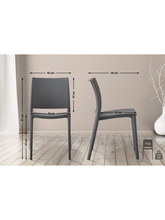 Meton tuoli, tummanharmaa