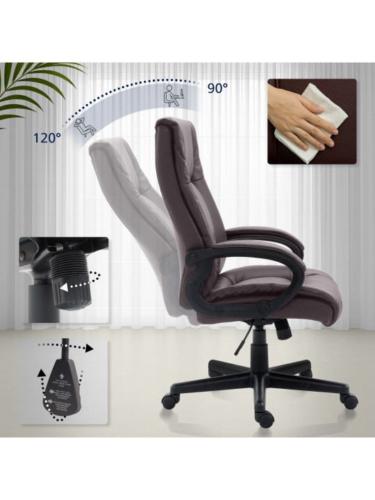 Työtuoli XL Sparta keinonahkaa, ruskea Työtuoli XL Sparta keinonahkaa, ruskea