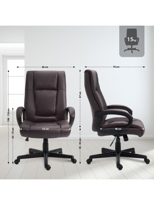 Työtuoli XL Sparta keinonahkaa, ruskea Työtuoli XL Sparta keinonahkaa, ruskea