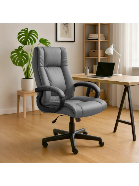 Työtuoli XL Sparta keinonahkaa, harmaa