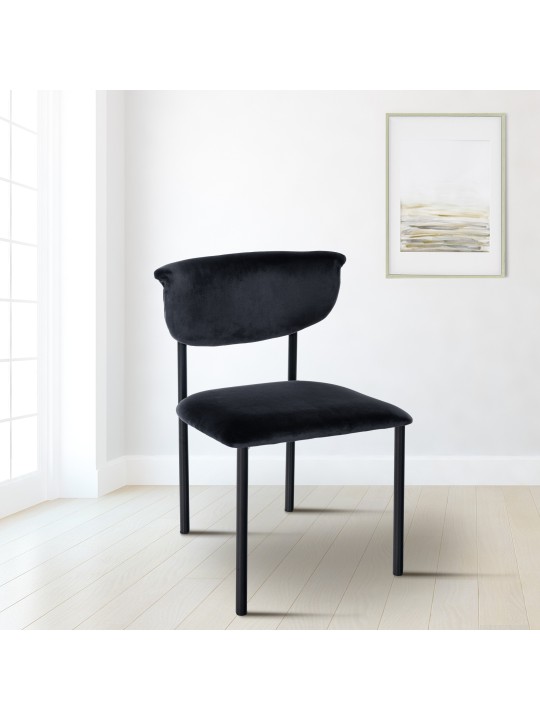 2 vierailijatuolin setti Gambell samettia, musta