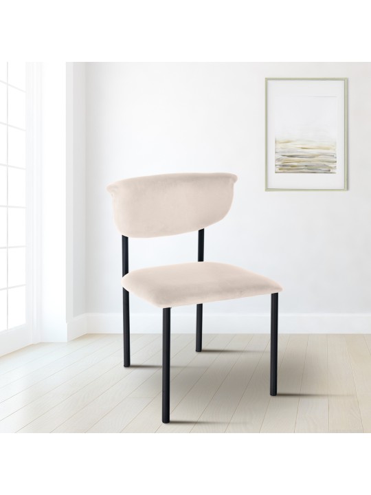 2 vierailijatuolin setti Gambell samettia, kermanvärinen