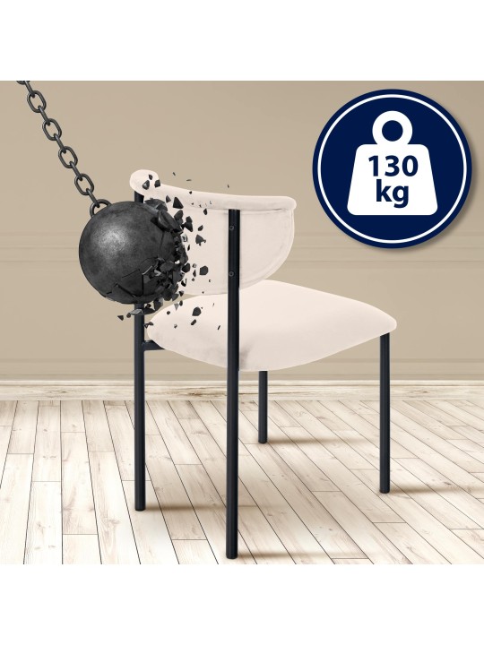 2 vierailijatuolin setti Gambell samettia, kermanvärinen