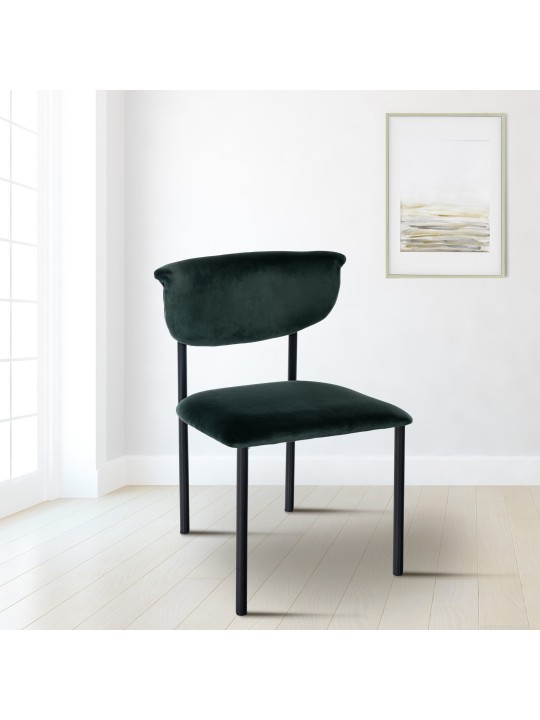 2 vierailijatuolin setti Gambell samettia, tummanvihreä