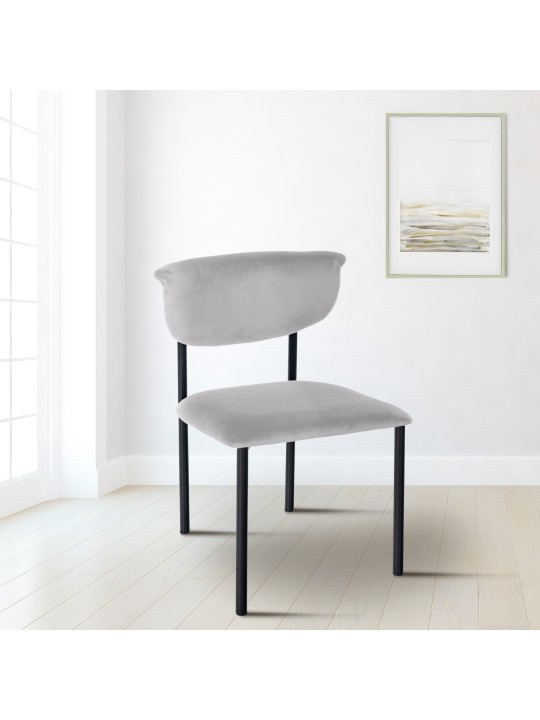 2 vierailijatuolin setti Gambell samettia, harmaa 2 vierailijatuolin setti Gambell samettia, harmaa