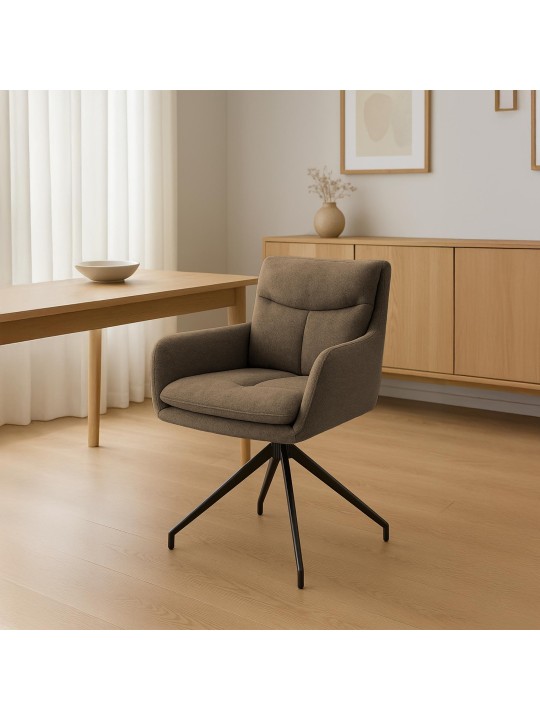 Ruokapöydän tuoli Somers kangasta, ruskea