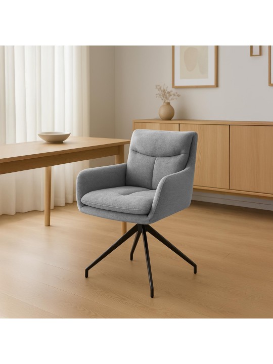 Ruokapöydän tuoli Somers kangasta, vaaleanharmaa