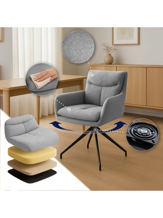 Ruokapöydän tuoli Somers kangasta, vaaleanharmaa