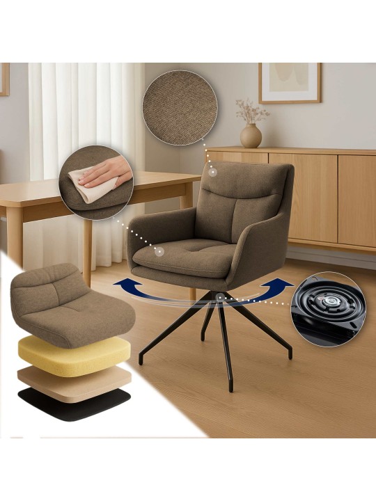 2 ruokapöydän tuolin setti Somers kangas, ruskea