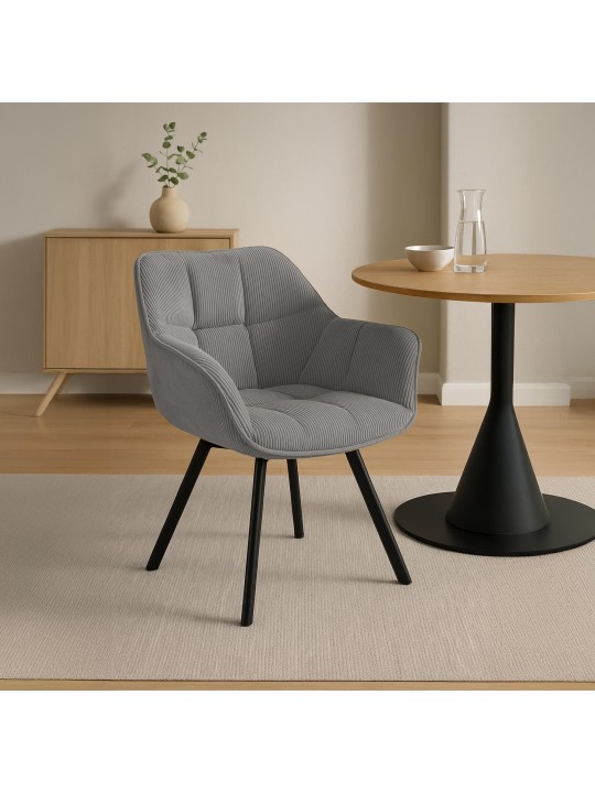 Jordi Cord ruokapöydän tuoli, harmaa