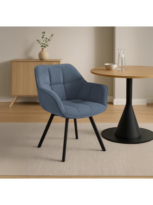 Jordi Cord ruokapöydän tuoli, sininen