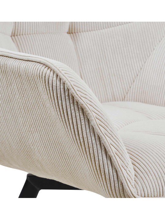 Jordi Cord ruokapöydän tuoli, kermanvärinen