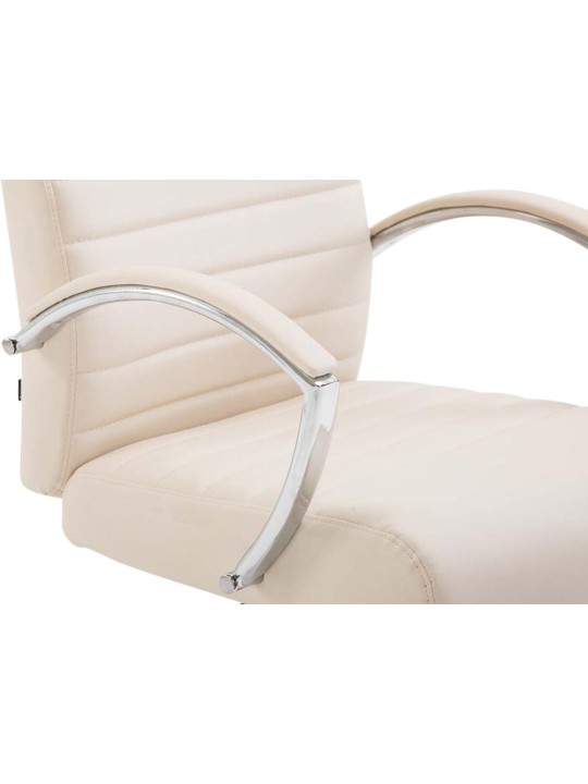 Valais keinonahkainen työtuoli, kermanvärinen