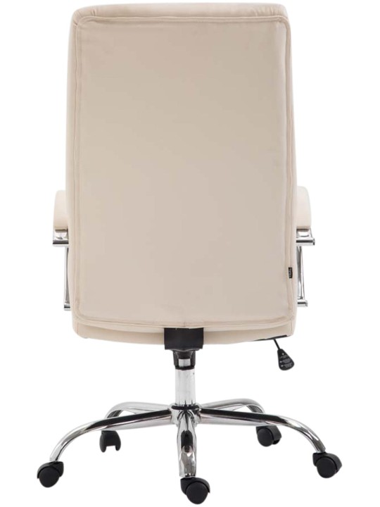 Valais keinonahkainen työtuoli, kermanvärinen