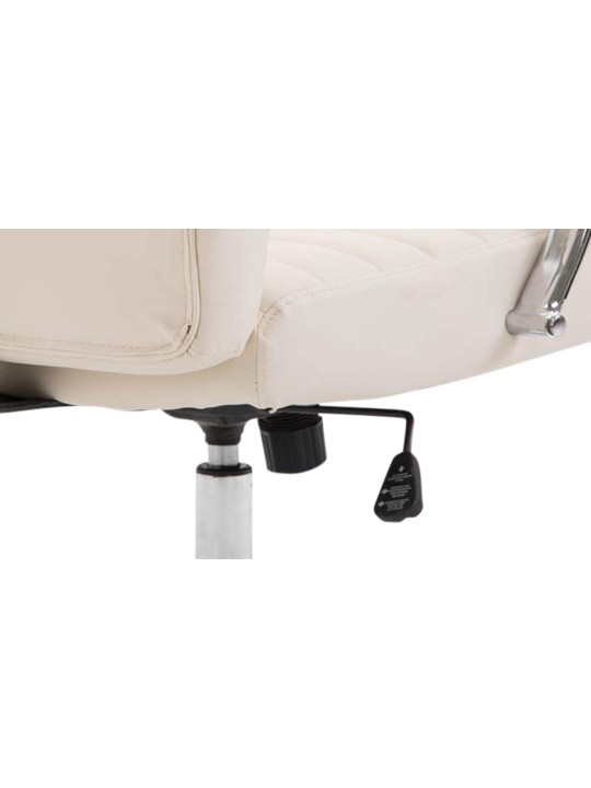 Valais keinonahkainen työtuoli, kermanvärinen